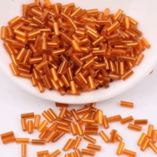 50 جرام/100 جرام من الخرز الزجاجي البلوري الملون اللامع بقطر 2*6 ملم، مستلزمات صنع المجوهرات والعقود والأساور DIY