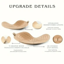 3 Pares de Sutiãs Adesivos Respiráveis e Ultrafinos - Sutiã Sem Alça Invisível com Push-Up de Silicone para Casamento/Yoga, Tampas de Mamilo Antiderrapantes