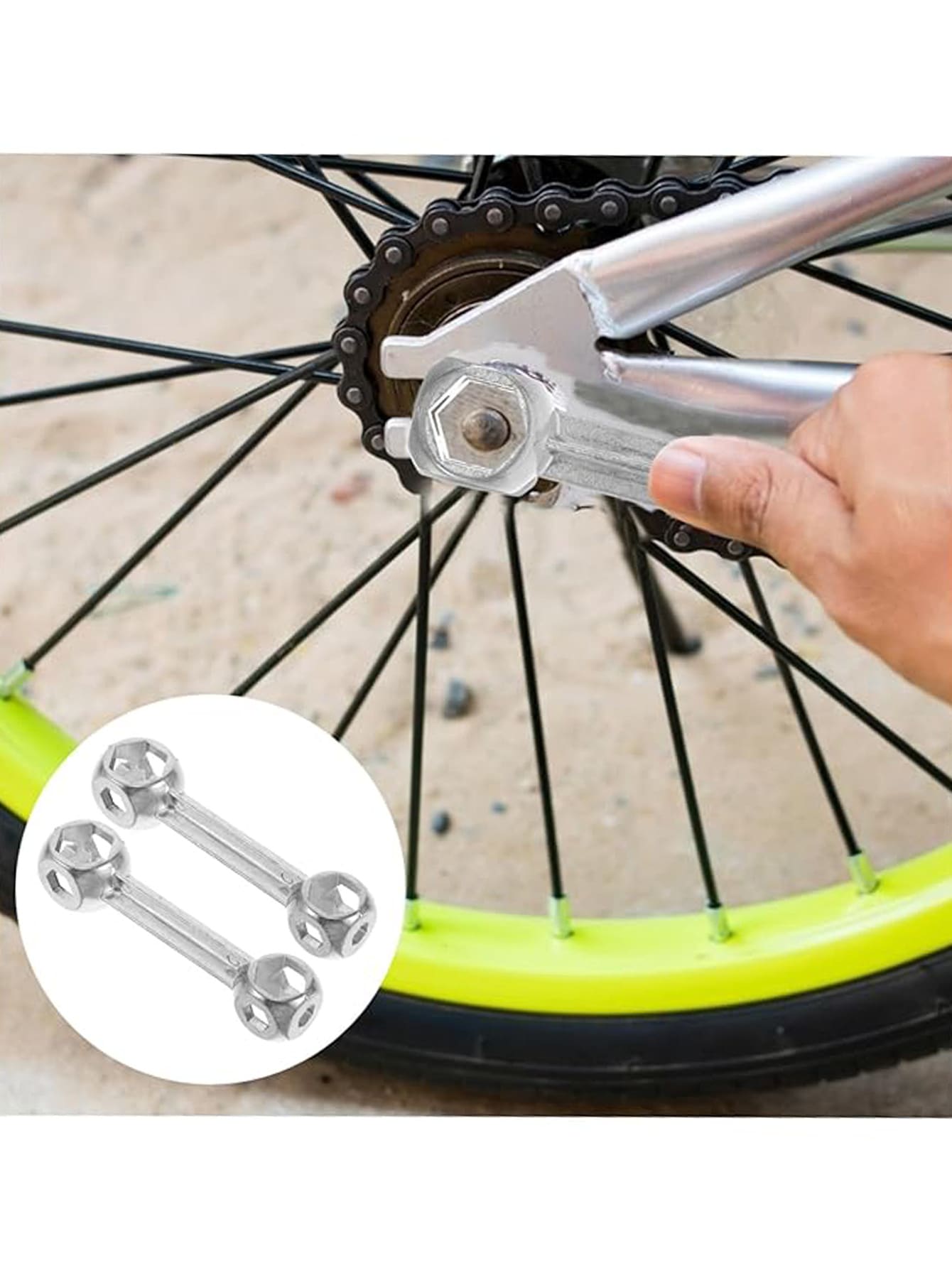 2 Stücke multifunktionaler externer Sechskantschlüssel, 10-in-1 tragbarer Mini-Sechskant-Hundenknochenschlüssel, poröser Reparaturwerkzeugschlüssel, Zinklegierung Doppelendschlüssel, mit extrem hoher Haltbarkeit und rostbeständigen Eigenschaften, klein und leicht, einfach zu transportieren, geeignet für Fahrrad-, Motorrad- und Möbelreparaturen