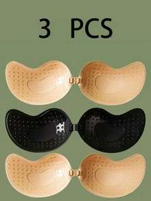 3 Pares de Sutiãs Adesivos Respiráveis e Ultrafinos - Sutiã Sem Alça Invisível com Push-Up de Silicone para Casamento/Yoga, Tampas de Mamilo Antiderrapantes