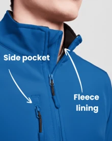 Roly Softshelljacke für Herren (Versand innerhalb von 48 Stunden) – Verschiedene Größen – Königsblau – Fleecefutter, Außentaschen, ideal für den Alltag und Outdoor-Aktivitäten - Azul Royal - Übersicht 4
