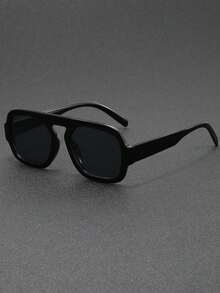 Men's Retro Double Bridge Square Fashion Glasses, Tortoiseshell - Multicolor - View 12