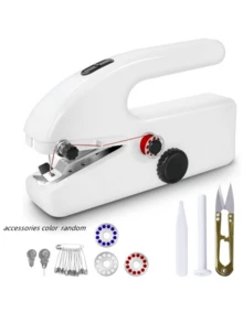 1 Portable Handheld Sewing Machine, Includes USB Cable And Accessory Kit (Accessory Color Random), New Compact Electric Sewing Machine Suitable For Home, Travel, DIY, Bedding, Curtains And Garment Repair, Applicable For Light Fabrics. - Handheld Sewing Machine - View 13
