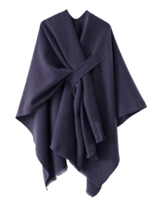 1pc Women's Fashionable Buckle Decor Shawl Collar Travel Jacket For Dress