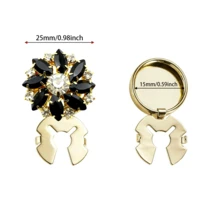 1pc Button Covers Cufflinks For Men Women,Button Cover For Shirt Tuxedo,Copper Base Black Rhinestone Flower,Decorative Buttons For Crafts,Shell Button Covers Fancy Accessories For Business Daily Party Wedding Gifts