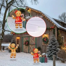 2pcs Gingerbread Man Christmas Decorations, Adorable Classic Shapes For Yard Signs, Perfect For Outdoor Christmas Decorations And Garden Decor.