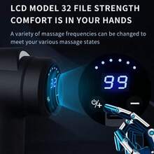 6/32 Speed Muscle Relaxation Massage Gun, Suitable For Full-Body And Arm And Back Massage, Deep Tissue Massage Gun, Handheld Electric Muscle Massager, Suitable For Sports And Fitness - Đen Xám - Xem 6