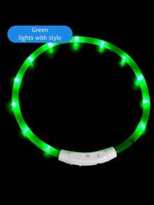 1pc LED Glowing Dog Collar, USB Rechargeable, Bright Luminous Pet Necklace, Anti-Lost, Long-Lasting Glow, Multi-Color Fiber Optic & LED Strip Options - Multicolor - View 18