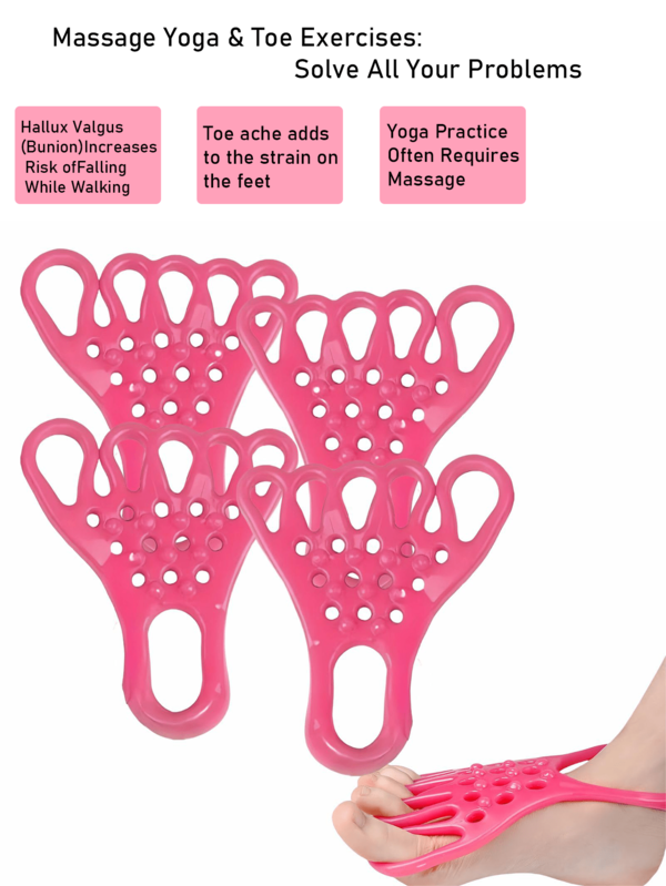 1 Set (2pcs/4pcs: Foot Fascia Stretching Band + Thumb Valgus Corrector), TPE Material (Bumpy Massage Texture), Comfortable Pressure-Relief, Lightweight, Portable (Foldable Storage), Foot Care Kit (Practical Wellness Style) - Neutral Tones (Gray/Beige), Fascia Band (Elastic For Stretching) + Toe Corrector (5-Toe Separation Design), Bumpy TPE (Promotes Blood Circulation) + Foldable (Easy Storage) Detail