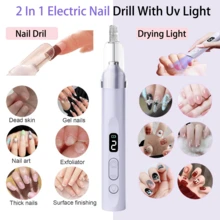 NEUZOJIT Nail Drill And UV Light Set, Portable Electric Nail Drill And UV Nail Lamp 2 In 1 Nail Tools With LED Display, 3 Speed Fast-Dry Rechargeable Nail Drills Machine For Curing Polish And Remove - Dụng cụ làm móng - Xem 8