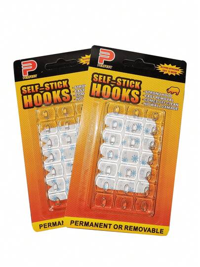 20/6pcs, Mini Self-Adhesive Hook, Detachable Traceless Decorative Thread Hook, Transparent Hook, Sticky Wall Hook, Indoor/Outdoor Mini Light Clip, Holiday Decoration Supplies, Multi-Purpose Clip, Suitable For Christmas, Halloween, New Year Decoration Hanging Display, Practical Hook