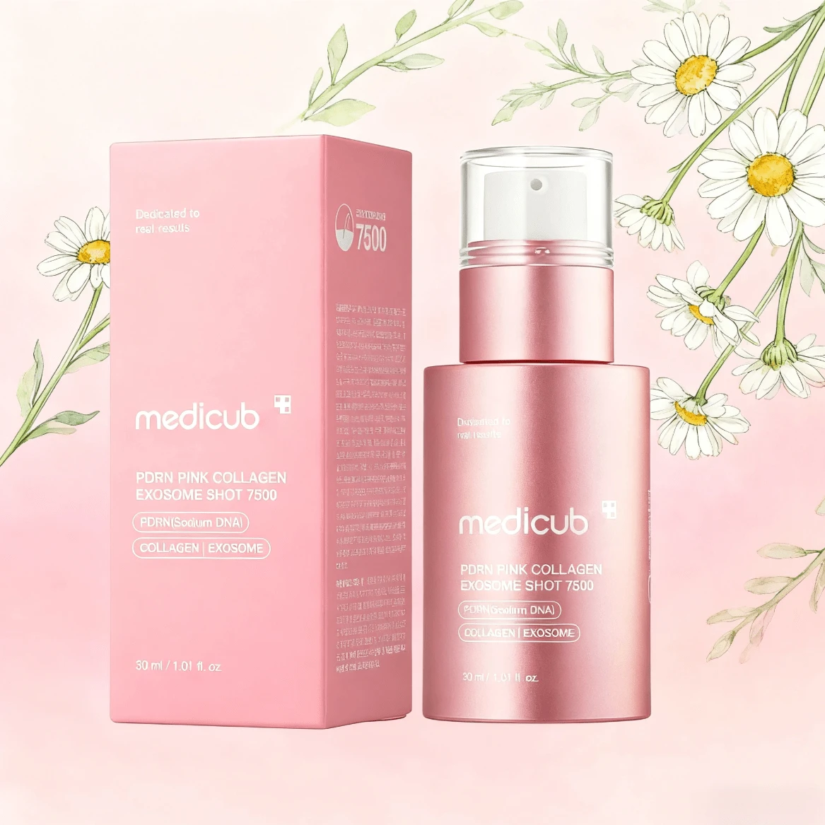 Medicub PDRN Pink Collagen Exosome Shot Serum 7,500 PPM | Liquid Skin ...