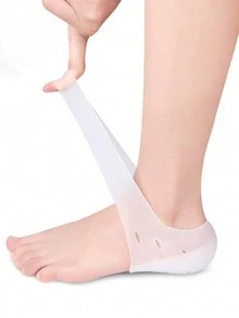 QKC 1 Pair Invisible Silicone Super Soft Removable Breathable Heel Cushion Insoles, Transparent Casual Shoes Height Increasing Inserts - Clear - View 4