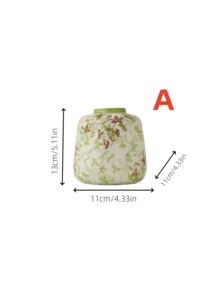 1 Peça Vaso de Cerâmica de Porcelana Verde, Azul e Branco com Design Estilo Chinês, Adequado para Segurar Arranjos de Água e Flores Frescas; Vaso Multifuncional para Exibições Decorativas.