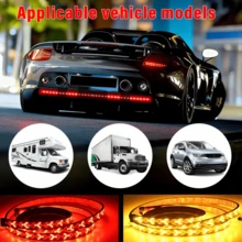 1 Piece, 60 Inches/150cm Dual Color Red And Yellow LED Fish Bone Light - No Drilling Mounting Base, Easy To Install - Perfect Match For Installation On A Variety Of Car Models, Car Accessories, Halloween Christmas Gifts - 60 Inches/150cm Fish Bone Light - View 7