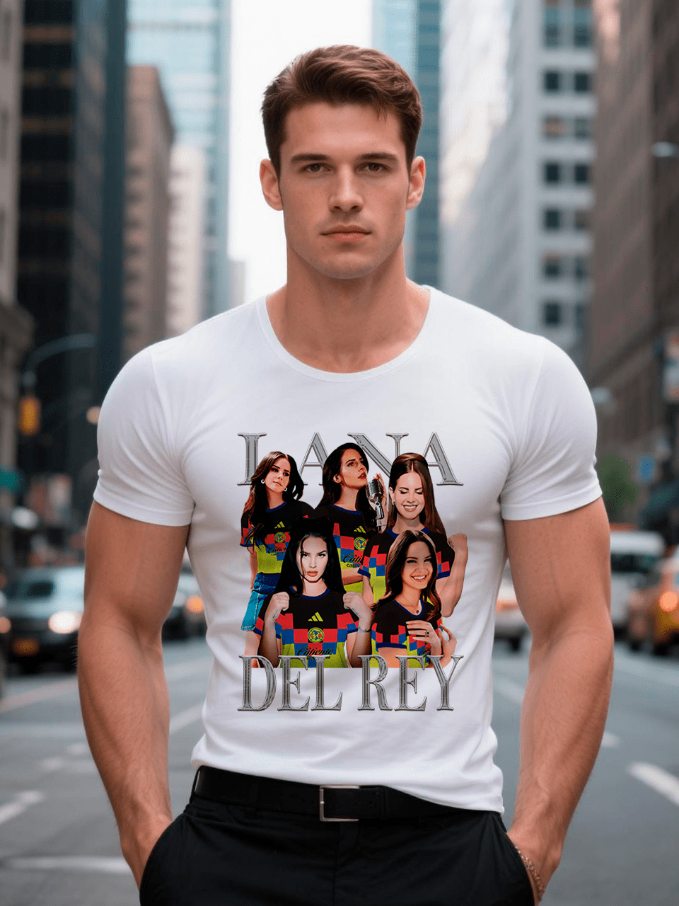 Playera 100% Algodón Peinado Cuello Redondo Modelo Lana Equipos Del Rey De Futbol America Mexico, Unisex, Comodo - Blanco - Añade 1