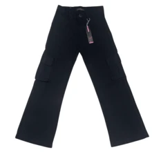 Women's Black Youth Cargo Pants – Comfort And Style - Negro - Ver 2