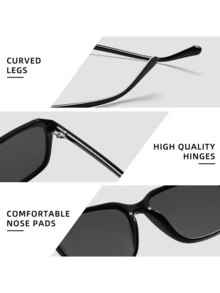 1 pezzo occhiali polarizzati stile retrò casual, adatti per guida, viaggio, pesca, escursioni, con montatura quadrata leggera e comoda. Accessori da spiaggia eleganti e alla moda, adatti per maglioni, giacche, felpe con cappuccio, pantaloni in pelle. Occhiali eleganti per l'estate, la spiaggia, le vacanze e le attività all'aperto.