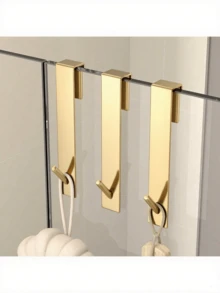 1 件不锈钢 S 型淋浴毛巾杆，适用于玻璃门，浴室浴袍挂钩，壁挂式衣帽架，衣帽架，衣架，挂钩，衣架，房间装饰，门上衣帽架，墙壁衣架，衣柜整理器，钥匙架，钥匙扣，衣帽架，粘钩，浴室收纳，粘性墙钩， - 彩色 - 查看 9