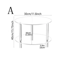 1 Set Acrylic Side Table, Removable Coffee Table Suitable For Living Room, Bedroom, Bathroom, Hallway Storage Rack - Transparent - View 7