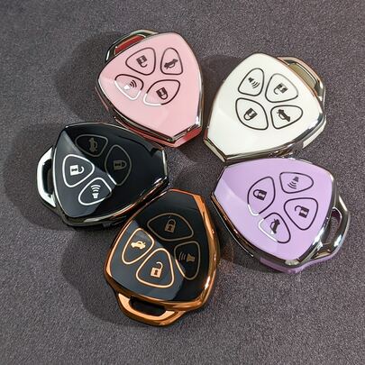 5-Button Car Key Fob Cover Fit For Camry, Corolla, Crown, Reiz, RAV4 Straight Key, Smart Remote Key Case