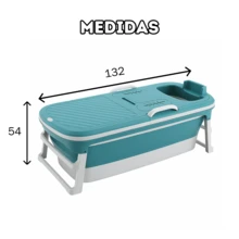 200L Portable Folding Ofuro Bathtub For Adults - Blue - View 2