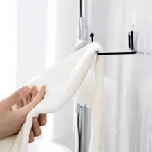 Porta Papel Toalha Alumínio Filme Suporte Parede De Cozinhas e Banheiros Casa Decoração Alumínio Filme Sem Furos - Prata - Visão 4