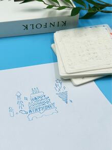 一套 5 个可重复使用的主题绘画模板套装 - 5 种不同风格（生日、字母和数字、对话框、爱心、圣诞节）适合学生绘画、DIY 插画等。 - 白色 - 查看 4