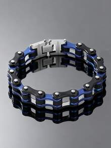 1 pièce Bracelet chaîne de vélo, bijou de main en acier inoxydable pour hommes et femmes, poli et coloré, style punk hip-hop, cadeau pour petit ami et petite amie - bracelet chaîne - Voir 11