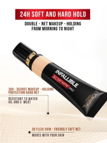 LOREAL Infallible All Day Matte Pro Liquid Foundation #300 10/35ml, Specially Designed Dual Sebum Control & 19% Mattifying Components, Oil-Free Full Coverage Foundation, Waterproof & Long Lasting, Lightweight Texture, 24-Hour Matte Effect For Oily Skin, Ideal For Daily Makeup & Various Events, Create Perfectly Flawless & Radiant Skin - Oil-absorbing Stick PRO Permanent Color Lasting Liquid Foundation #300 - View 9