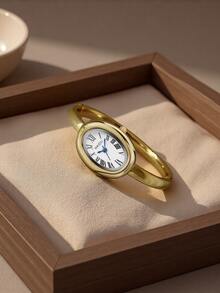 1pc Women's Bracelet Watch, Vintage Style Quartz Watch, Fashionable & Minimalist, Suitable For Daily Wear