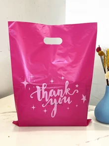 Bolsa de regalo, Bolsa de tela de plástico con texto "Gracias", Bolsa de empaque de regalo para tienda de ropa