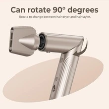 UKLISS Conjunto de Escova de Ar Quente Dobrável de Alta Velocidade, Inclui Ferro de Ondular, Escova Alisadora e Motor Sem Escovas de 110.000 RPM com 200 Milhões de Íons Negativos, 4 Configurações de Temperatura Adequadas para Todos os Tipos de Cabelo, Aquecimento Rápido de Alta Potência e Longa Duração, Ferramenta Multifuncional de Penteado, Portátil e Conveniente para Viagens