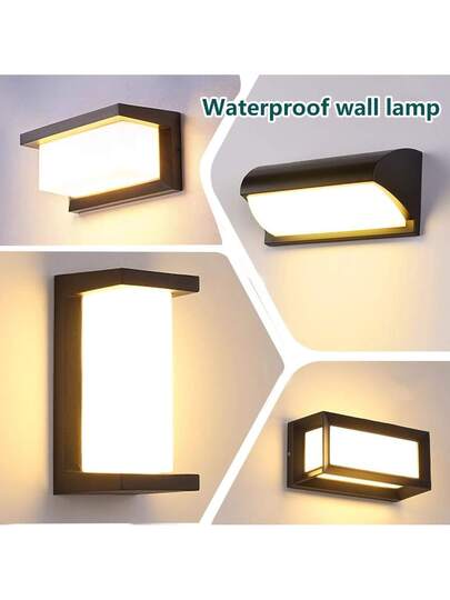 1pc IP65 Waterproof LED Wand Light, s, 6500K Cool Wit Or 3000K Warm White, AC85 365V, 25W Rectangular Moderne Spotlight, Garden, Porch, Balcony, Stairs, Parking Lot Corridor Lighting, Outdoor Lighting Front Door, Patio Fixture, AC8, Lamp