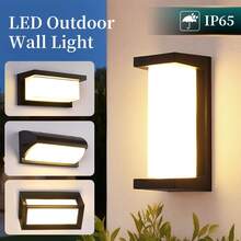1 件 IP65 防水 LED 壁灯，4 种款式，6500K 冷白或 3000K 暖白，AC85-365V，25W 矩形现代聚光灯，适用于花园、门廊、阳台、楼梯、停车场和走廊照明，前门、露台或花园的户外照明，LED 灯具，AC8，露台灯，露台灯 - 長方形壁燈 - 查看 8