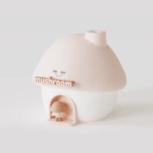 New Atmospheric Light Mushroom House Humidifier Small Desktop Spray Home Office Bedroom Colorful Silent Gift Essential Cute Bedside Decoration Women's Gift Battery Capacity 2000mAH
