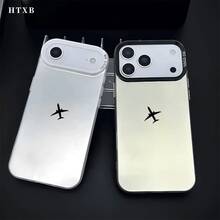 Small Plane 2 Design Phone Case, Suitable For IPhone17, 16, 15, 14, 13, 12, 11 Pro Max X XS Max 8, 7 Plus Series, Black, Silver, Pink And Purple, Anti-Collision Phone Case, Gifts For Friends And Family For Halloween, Christmas And Thanksgiving, Anti-Collision Case, Holiday Gifts, High Quality Materials, Smart Phone Case, Technology Enthusiasts, Gift Shoppers - trắng - Xem 2