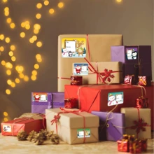 60pcs/Roll Christmas Gift Tags Stickers, 5.7cm X 7cm, Writable Self-Adhesive Multi-Purpose Holiday Decoration Labels, For Gift Packaging, Daily Use, Various Styles, Christmas Decor, Christmas, Christmas Crafts - Multicolor - View 6