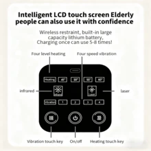 Masajeador de rodilla inalámbrico inteligente multifuncional, masajeador de rodilla vibratorio para relajación, dispositivo de masaje con vibración y compresión de calor recargable, masajeador de articulación de rodilla para el hogar, dispositivo de rodilla adecuado como regalo para los abuelos - Multicolor - Ver 9
