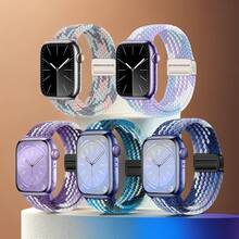 5 条装快速释放编织环磁力表带，兼容 Series11 42 毫米 46 毫米，男女适用，兼容 Ultra 49 毫米 45 毫米 44 毫米 46 毫米 42 毫米 41 毫米 40 毫米 38 毫米 Ultra 2/Ultra，休闲柔软尼龙弹性编织表带，兼容 可调节 Series11/10/9/8/7/6/5/4/3/2/1/SE - 38/40/41mm(Series10 42mm) - 查看 22
