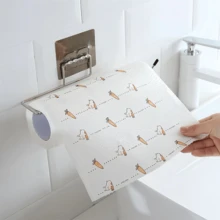Porta Papel Toalha Alumínio Filme Suporte Parede De Cozinhas e Banheiros Casa Decoração Alumínio Filme Sem Furos - Prata - Visão 8