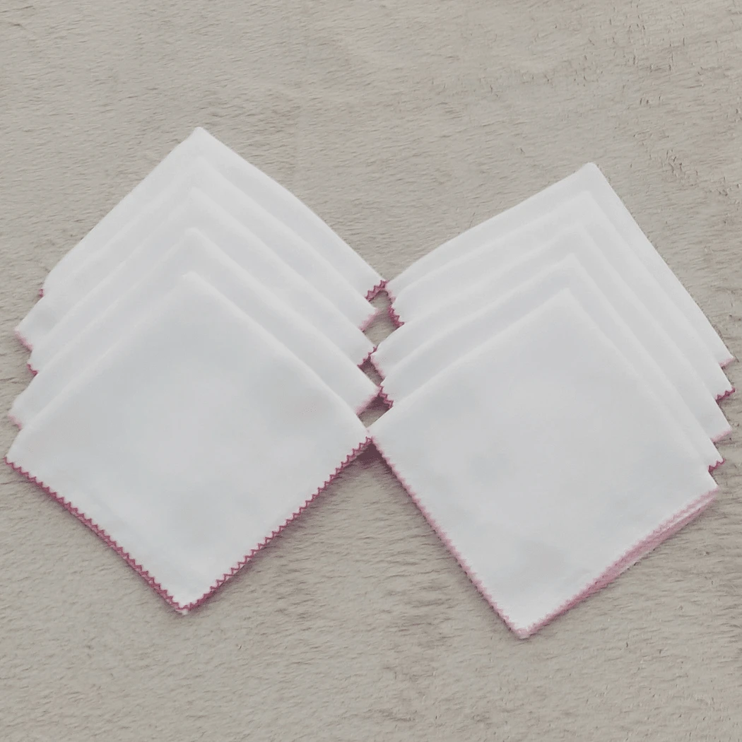 Baby Essentials – 32x32cm Double Diaper Kit 10 Units 100% Cotton With Delicate Piquet - 粉紅色和玫瑰色 - 查看 1