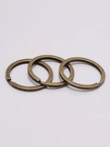 10Pcs Polished Silver Keyring Stainless Steel Hole Flat Key Ring Key Chain Rhodium Plated Round Split Keychain DIY Wholesale