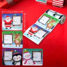 60pcs/Roll Christmas Gift Tags Stickers, 5.7cm X 7cm, Writable Self-Adhesive Multi-Purpose Holiday Decoration Labels, For Gift Packaging, Daily Use, Various Styles, Christmas Decor, Christmas, Christmas Crafts - Multicolor - View 8