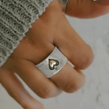 Boho Style Ring Inlaid Black Agate Women's Promise Ring Engagement Wedding Jewelry Suitable For Party And Daily Outfits