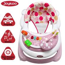 Joykoo Andadera para Bebé Hongo Musical Juguetes Interactivos Altura Ajustable Ruedas de Goma Apta desde 6 meses y hasta 12 kg - Rosa - Ver 2