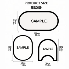 1/3片装浴室防滑吸水垫，驼色线条硅胶垫，复古图案浴室垫，U型马桶垫，浴室洗手池吸水脚垫，2.5毫米厚圣诞装饰厨房地毯