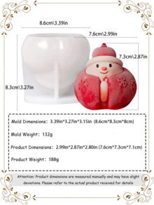 Moule en silicone en forme de pomme de Noël pour personnes âgées, fabriqué en matériau silicone, à utiliser