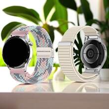 2 piezas Correa magnética universal de 18mm, 20mm, 22mm + Correa con cierre de gancho y bucle compatible con Samsung Galaxy Watch 7 6 5 4 /Garmin Venu Venu2 Venu3 Venu3S, Brazaletes de repuesto de nailon trenzado de liberación rápida compatibles con Garmin Vivoactive5 4/Vivoactive 4s/Forerunner245 645 255 265 255S 265S/Hua Wei Watch GT5 GT4 GT3 GT2 GT/Watch 4/4pro/Amazfit BIP6 BIP5 GTR4 GTR3 GTS4 GTS3/GTR Mini/Pop Pro/Xiao Mi Watch S4 S3 S2 Accesorios de reloj inteligente