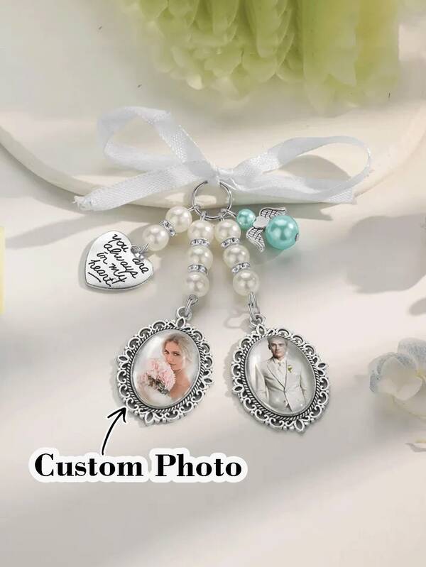 Personalized Photo Bouquet Pendant, Bride Bouquet Memory Pendant, Bouquet Pendant, Bride's Gift, Wedding Accessories, Personalized Wedding Gift, Valentine's Day Gift, Anniversary Gift